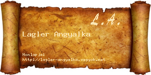Lagler Angyalka névjegykártya